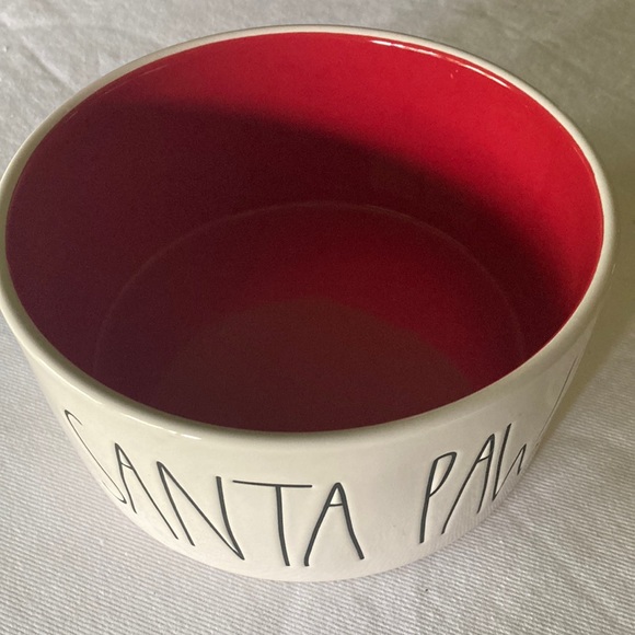 Rae Dunn Ceramic SANTA PAWS Pet Bowl - Picture 1 of 4